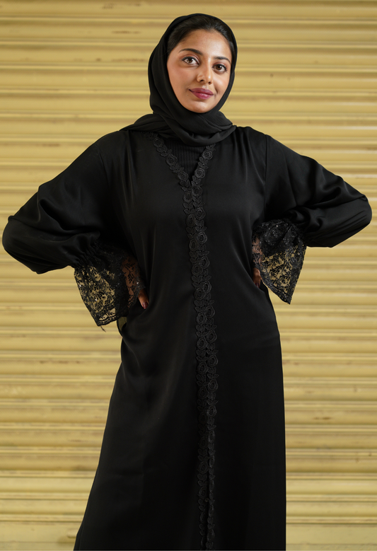 Black Front with Open With Net frills