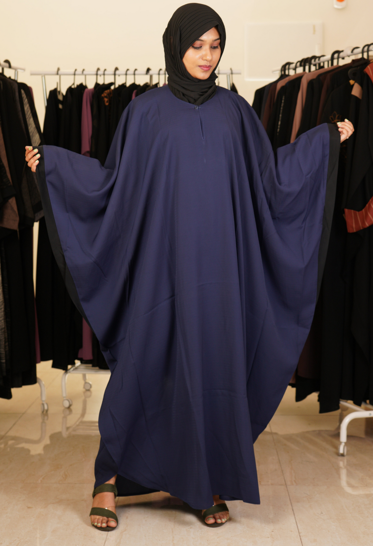 Navy Blue Kaftaan Abaya