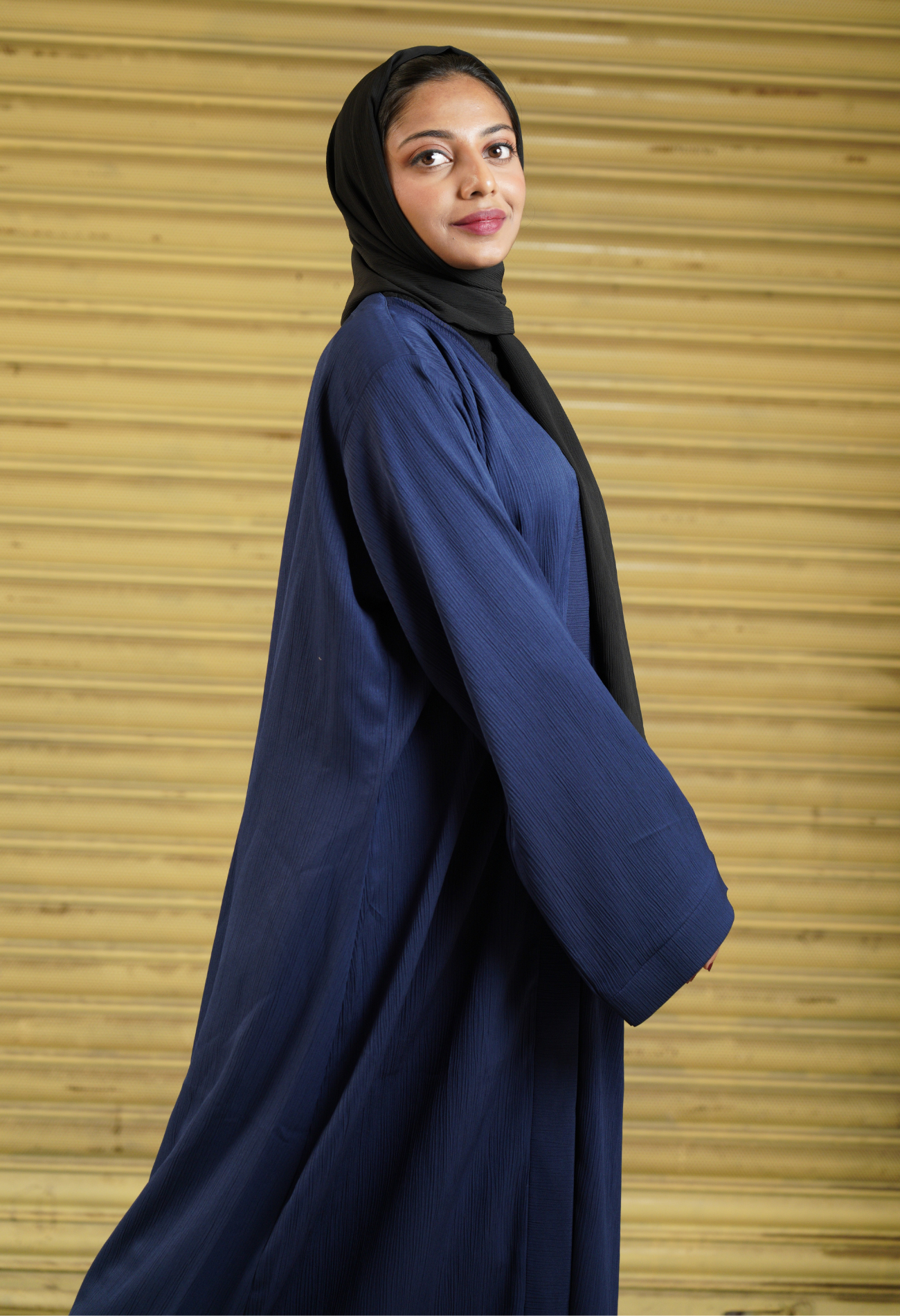 Ink Blue Front Open Abaya