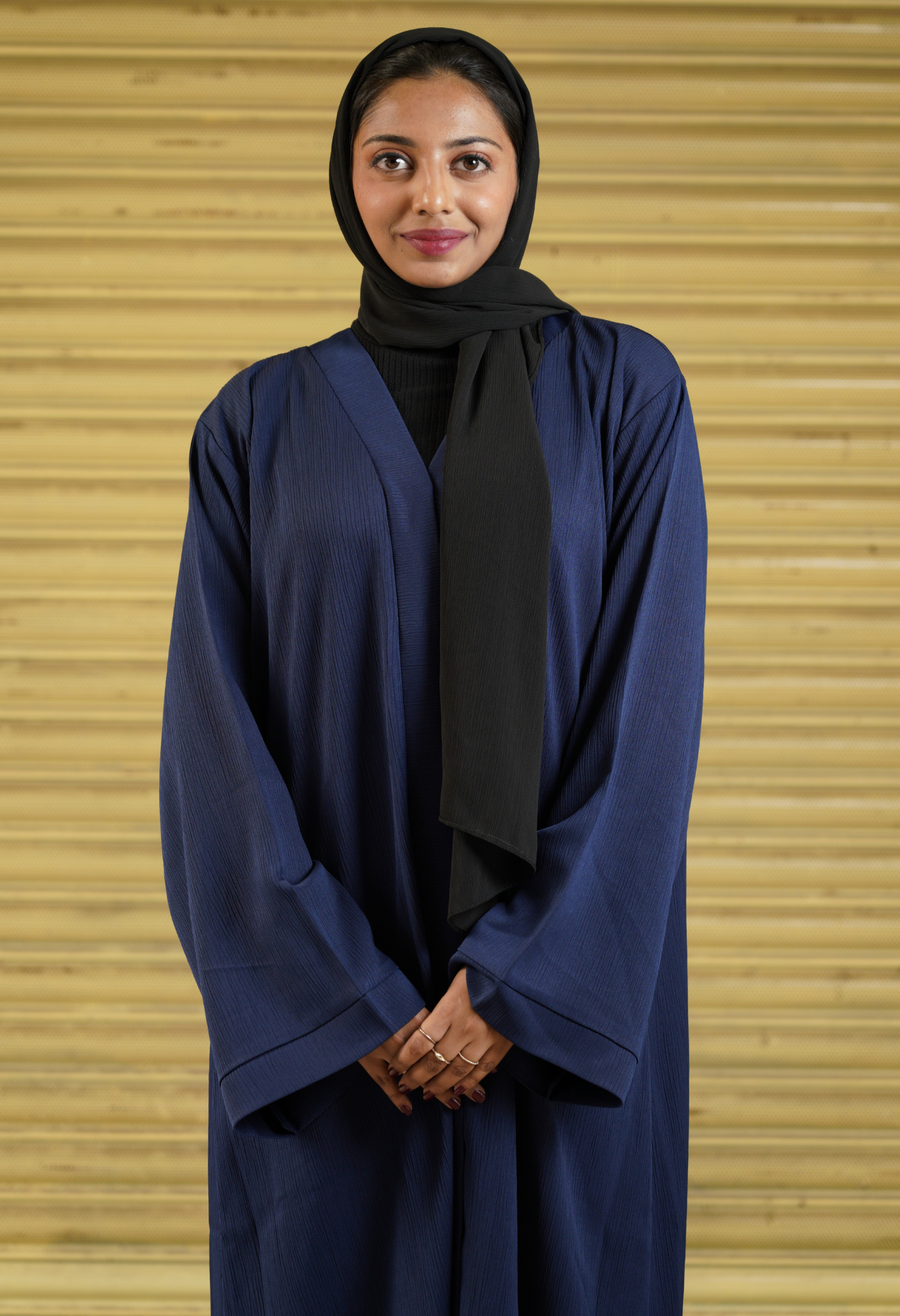 Ink Blue Front Open Abaya
